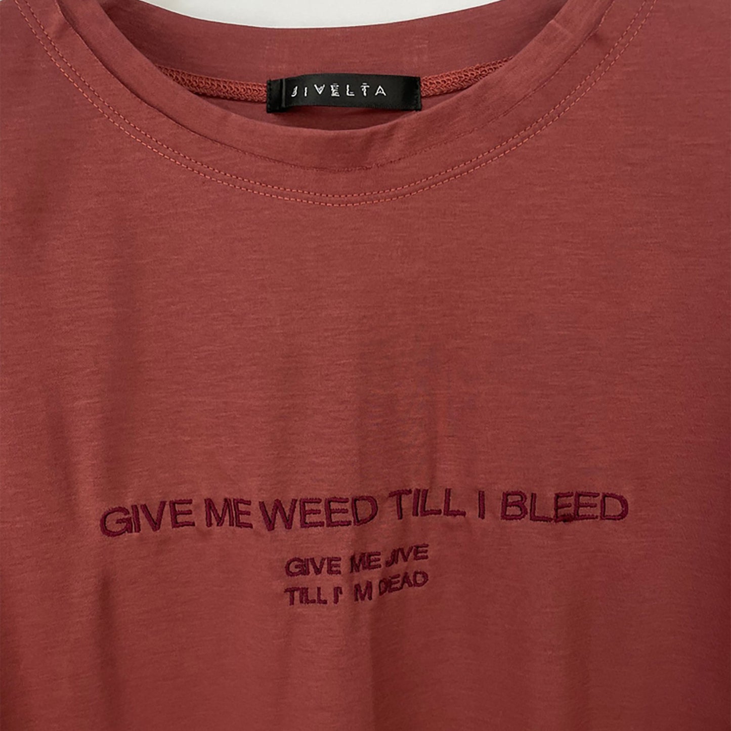 EMBROIDERY WORD T-SHIRT